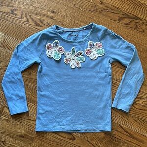 Mini Boden Floral Appliqué Shirt